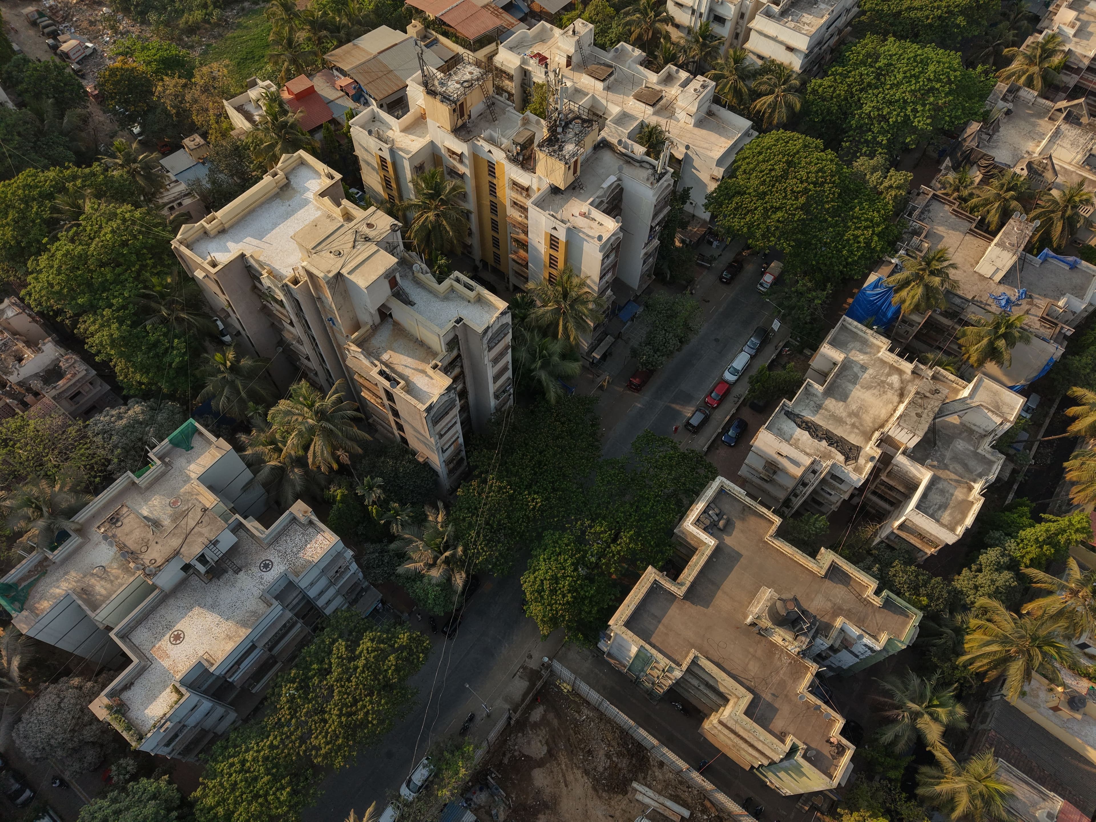 Aerial view of residential towers